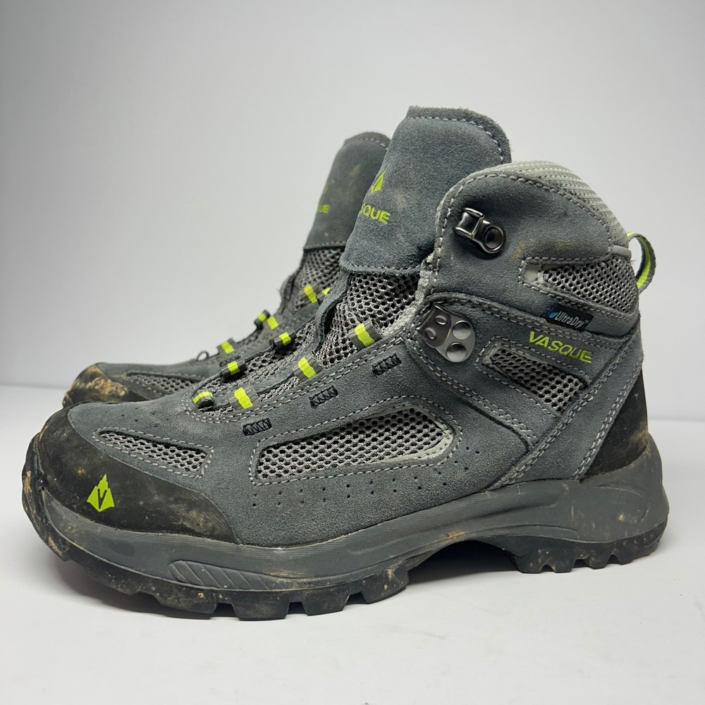 Vasque Hiking Boots Grey Women Size 5 UltraDry Waterproof Suede Mesh Gorpcore